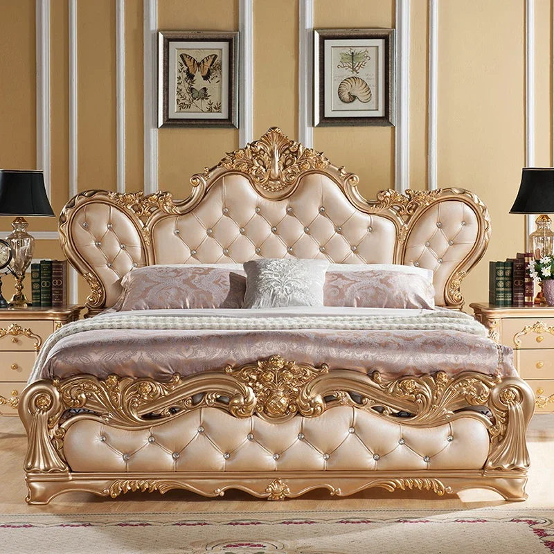 

Modern Luxury Double Bed European Aesthetic Multifunctional Bedroom Bed Queen Size Camas De Casal De Luxo Bedroom Furniture