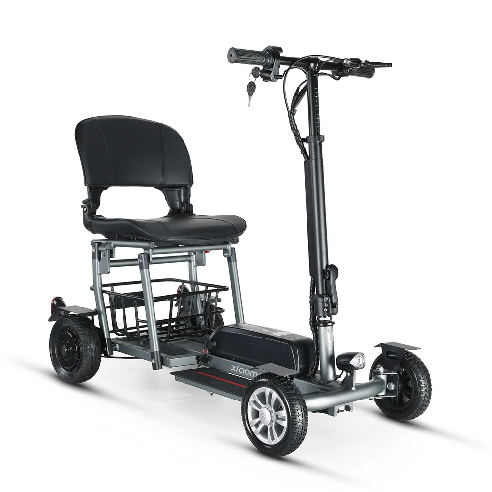 New 4 wheel electric scooter for disabled people travel folding scooter Aluminum alloy small folding four wheel electric vehicle