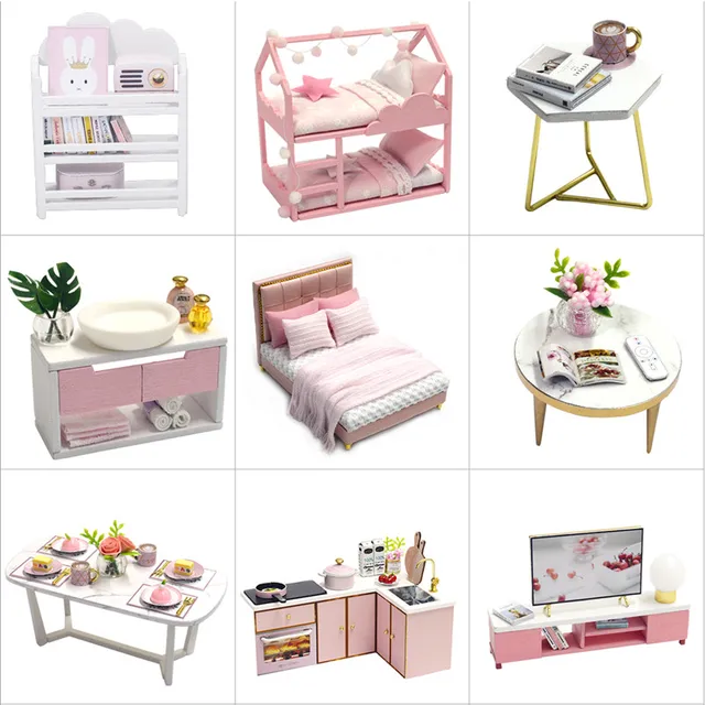 Cutebee DIY Dollhouse Furniture Wooden Dollhouse with LED Light Best Children's Birthday Gift 3