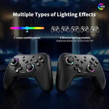 2.4G Wireless Bluetooth Controller for PC/Android/Switch/iOS/Steam Deck with Linear Motors, Hall Joysticks and RGB Light 2