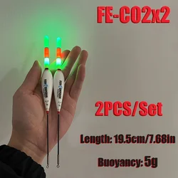 Set of 2 Night Fishing LED Luminous Floats with Large Buoyancy - 2024 Edition (FE-02Cx2)