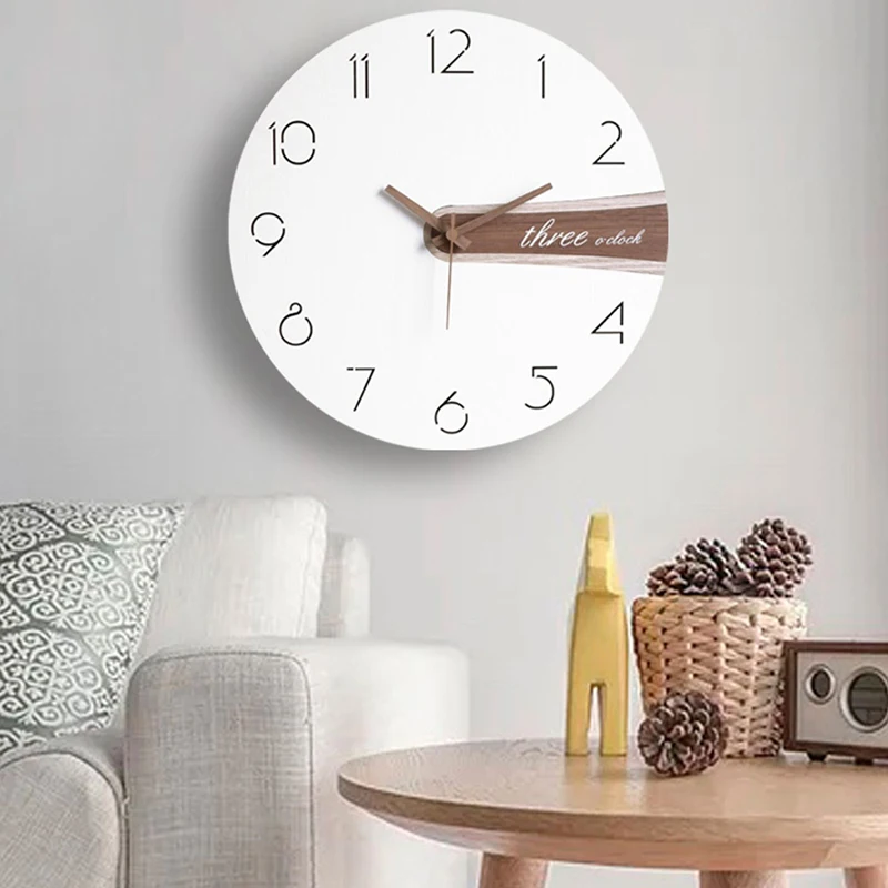 

Современные настенные часы, деревянные круглые Стильные домашние Классические наручные часы для гостиной, настенные аксессуары для гостиной