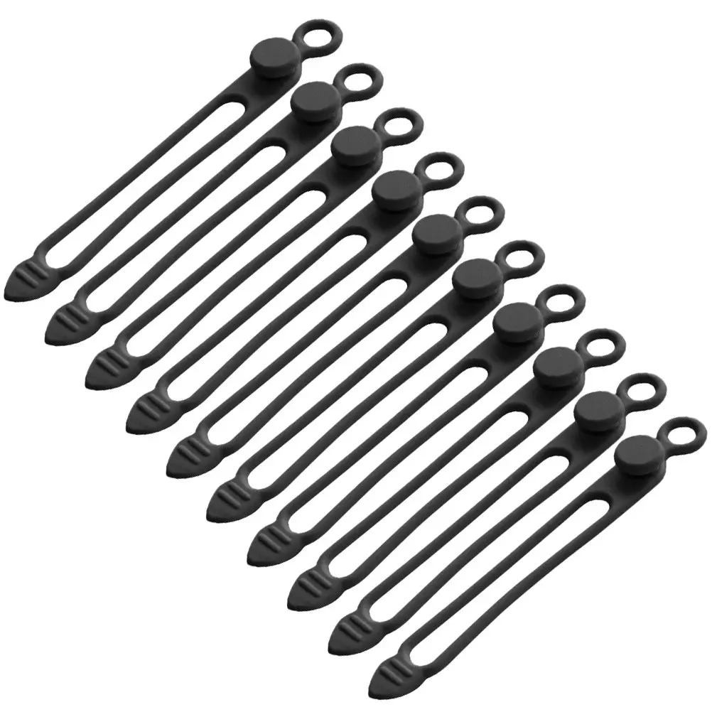 10Pcs 다기능 실리콘 케이블 관리 타이 USB 케이블용 재사용 가능한 코드 정리기 헤드폰 와이어 홈 오피스