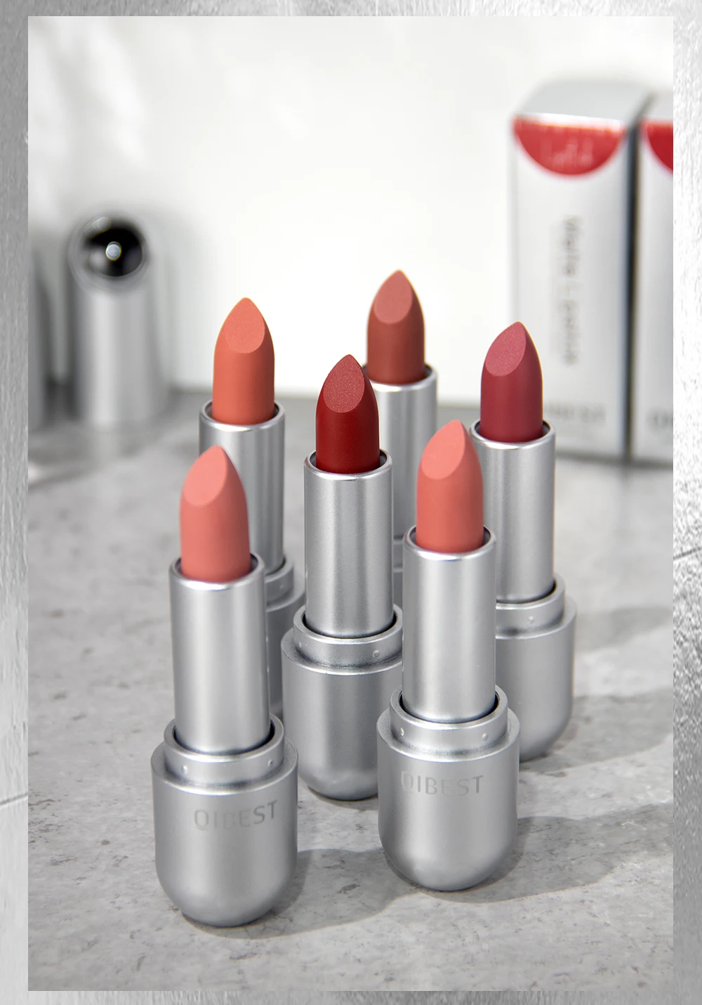 Professioneller Matter Lippenstift Langhaftender Wasserfester Lippenstift_voghion.com