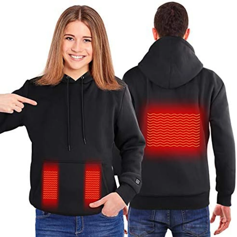 Women Outdoor Electric USB Heating Sweaters Hoodies men Winter Warm Heated Clothes Charging Heat