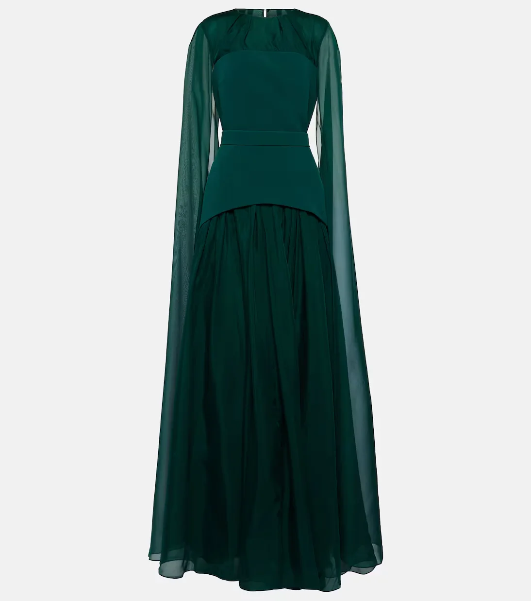 green emerald velvet dress Gatti Nolli Couture GA-7070