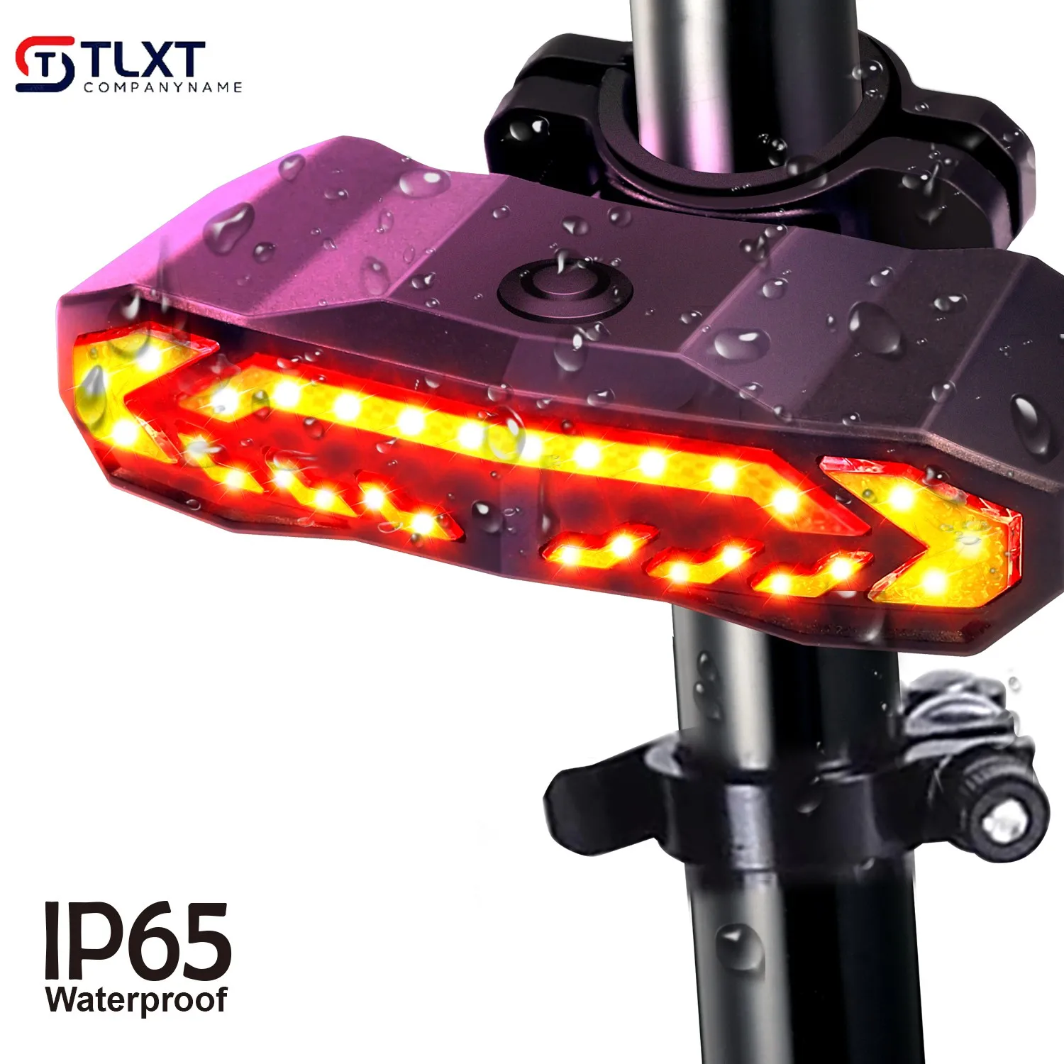 TLXTWirelessBicycleAlarmRearTailLightwithTurnSignalUSBSmart