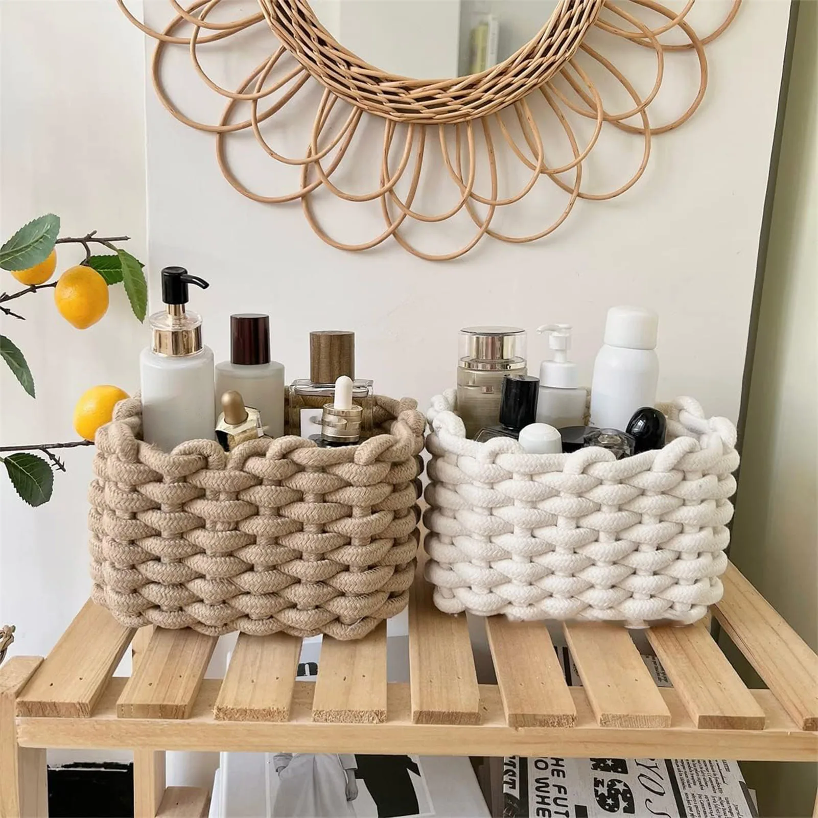 Handmade Cotton Organizer Basket 5