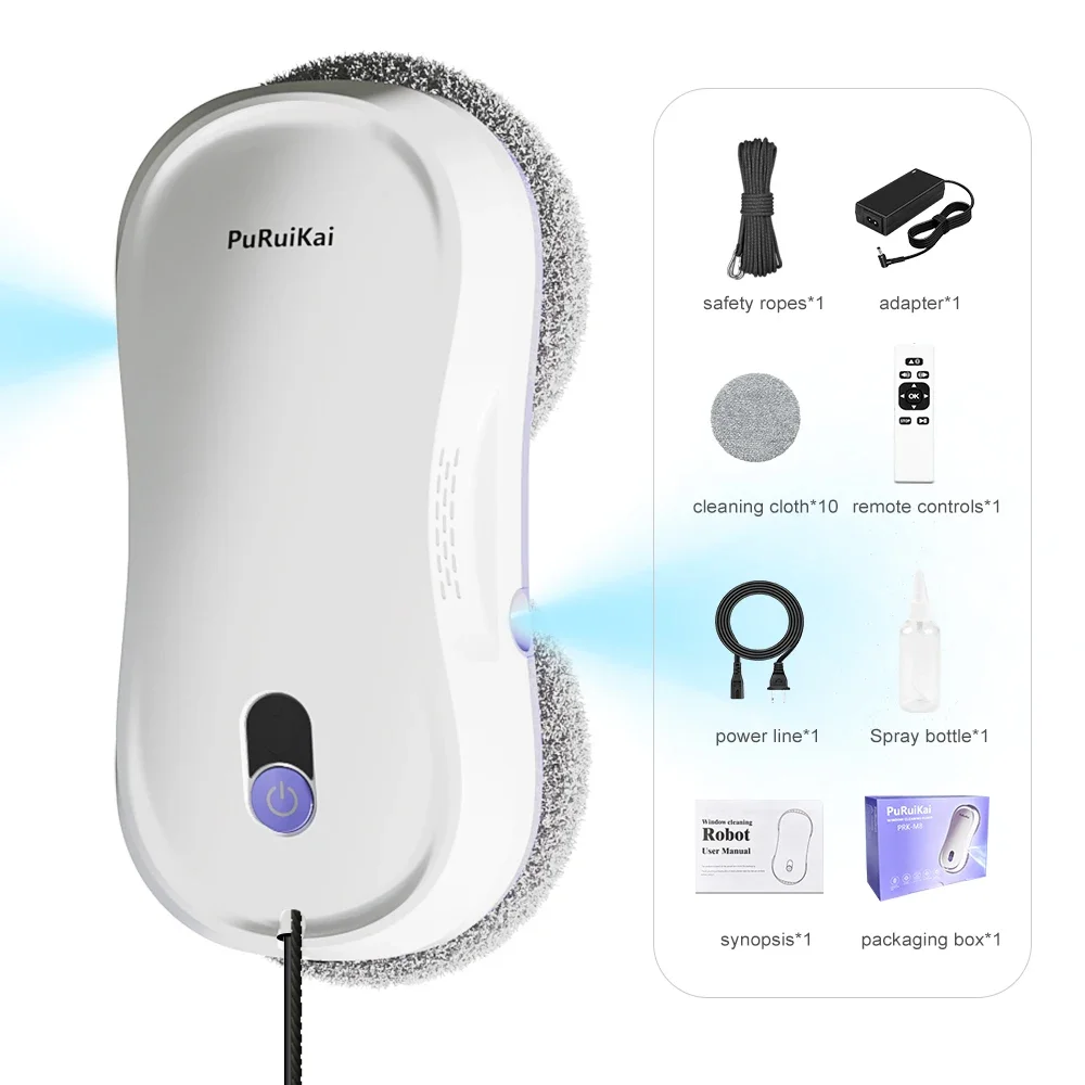 PuPuiKai Home windows automatic water spray cleaning robot vacuum cleaner remote control electric window wiper glass 6
