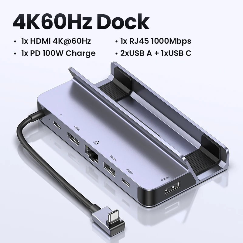 thumbnail image 1 of Base para Steam Deck UGREEN 4K60Hz con 9 puertos RJ45 PD100W USB C HUB compatible con Steam Deck ROG Ally LEGION Go iPhone 15 Pro/Pro Max, 1 of 5