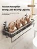 Bathroom Suction Cup Storage Rack Wall Mounted Bathroom Non Perforated Storage Rack Made Of Iron 5