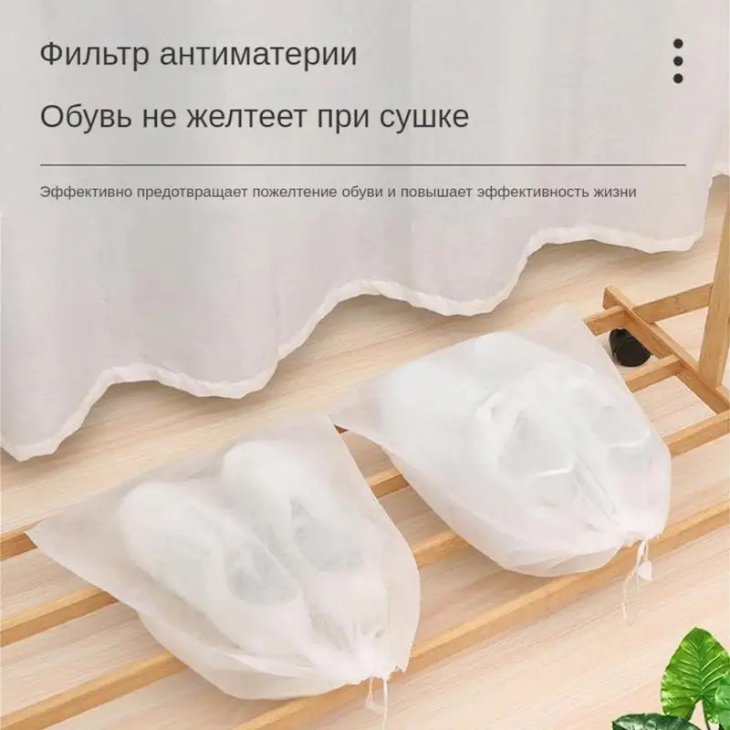 10PCs 신발 보관 가방 옷장 정리함 부직포 여행 휴대용 가방 방수 포켓 의류 분류 걸이형 가방