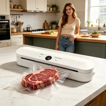 Automatic Vacuum Sealer Machine With 10pcs Free Food Saver Bags for Food Vegetables Fruits Nuts and Meat Storage Proof Sealer 1