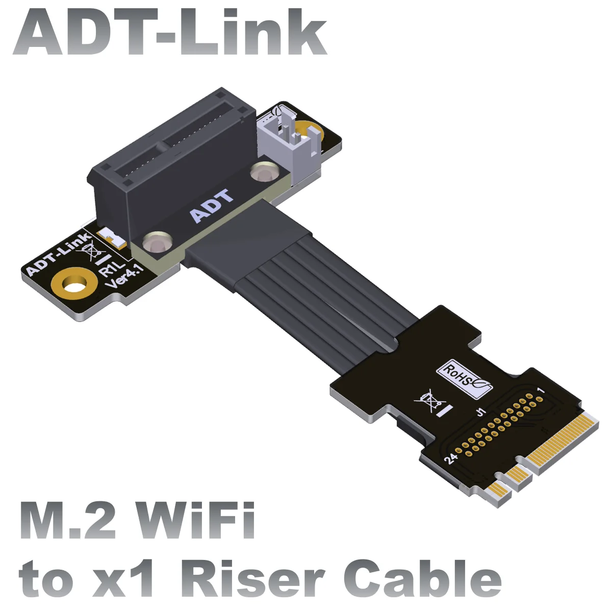 ADTLink M.2 Key A.E. WiFi NGFF Interface to PCIE x1Riser Extender