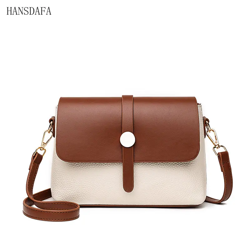 

Hansdafa Luxury Brand Small Women Handbags100% Genuine Leather Shoulder Bags High Quality Soft Cowhide Female Messenger Bag Sac