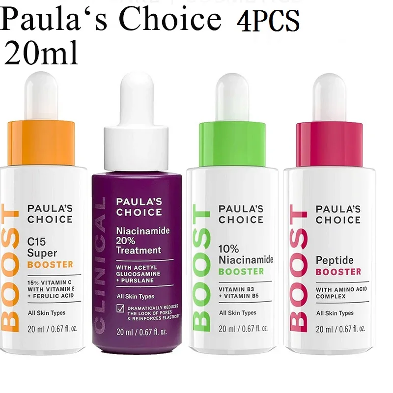 

4PCS Paula‘s Choice 10% Niacinamide Peptide Booster BOOST C15 Complex Repairs Multiple Signs Of Aging For All Skin Types 20ML