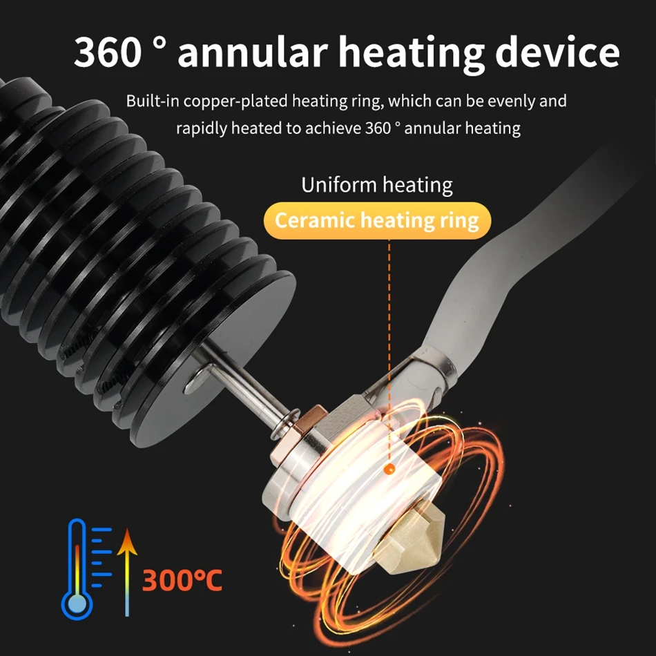 Torlipy Qucik Calor v6 Hotend Núcleo de Aquecimento Cerâmico & Bimetal Heatbreak E3dv6 Pt100 Kit de Extremidade Quente para a Elevação da Extrusora Pusa i3 Mk3s - Imagem 5