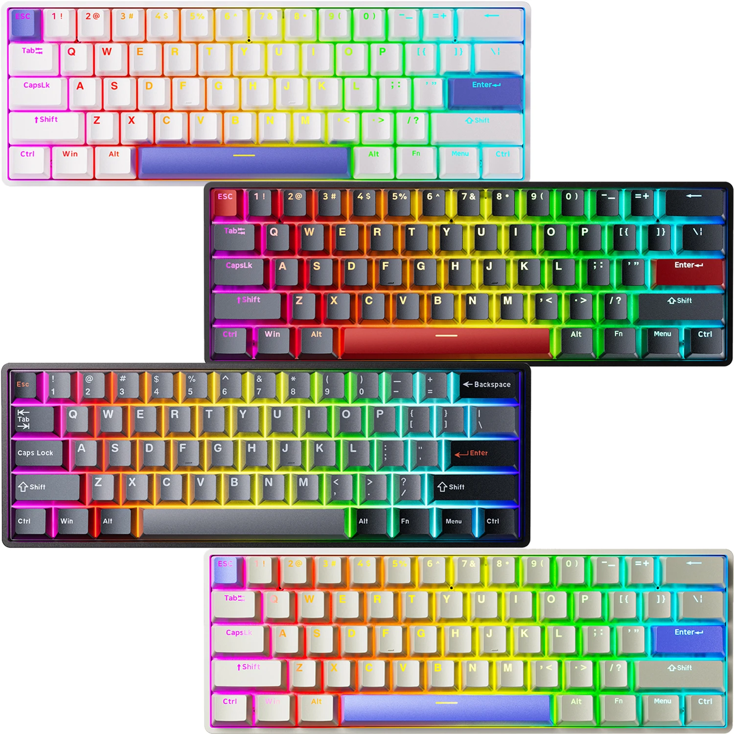 DrunkDeerG60 Rapid Trigger Gaming Keyboard, Teclados mecânicos, Interruptor magnético hiper rápido, RGB 60% Compact 61 Keys