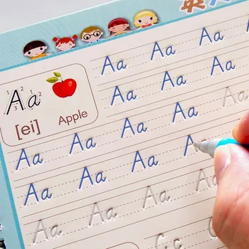 Quaderno 3D riutilizzabile per bambini per calligrafia, numeri, scrittura a mano, apprendimento della matematica, esercizi di scrittura per bambini