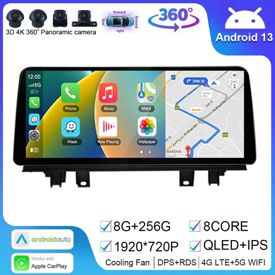 

12.3 Inch Android 13 ID8 Touch Screen For BMW X1 X2 F48 F49 2016 - 2020 NBT EVO Car Radio Multimedia GPS Carplay Monitors Player