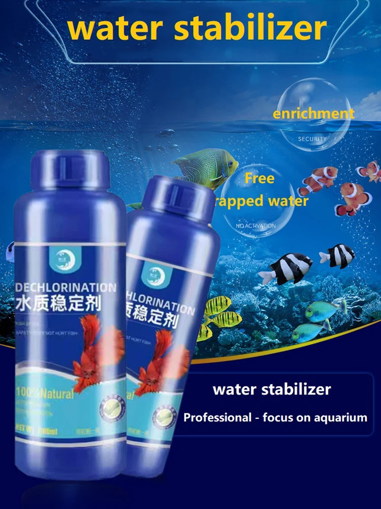 Fish Tank Water Purifier Aquarium Tropical Ornamental Fish Chlorine ... - Aquarium Water Stabilization Compounds