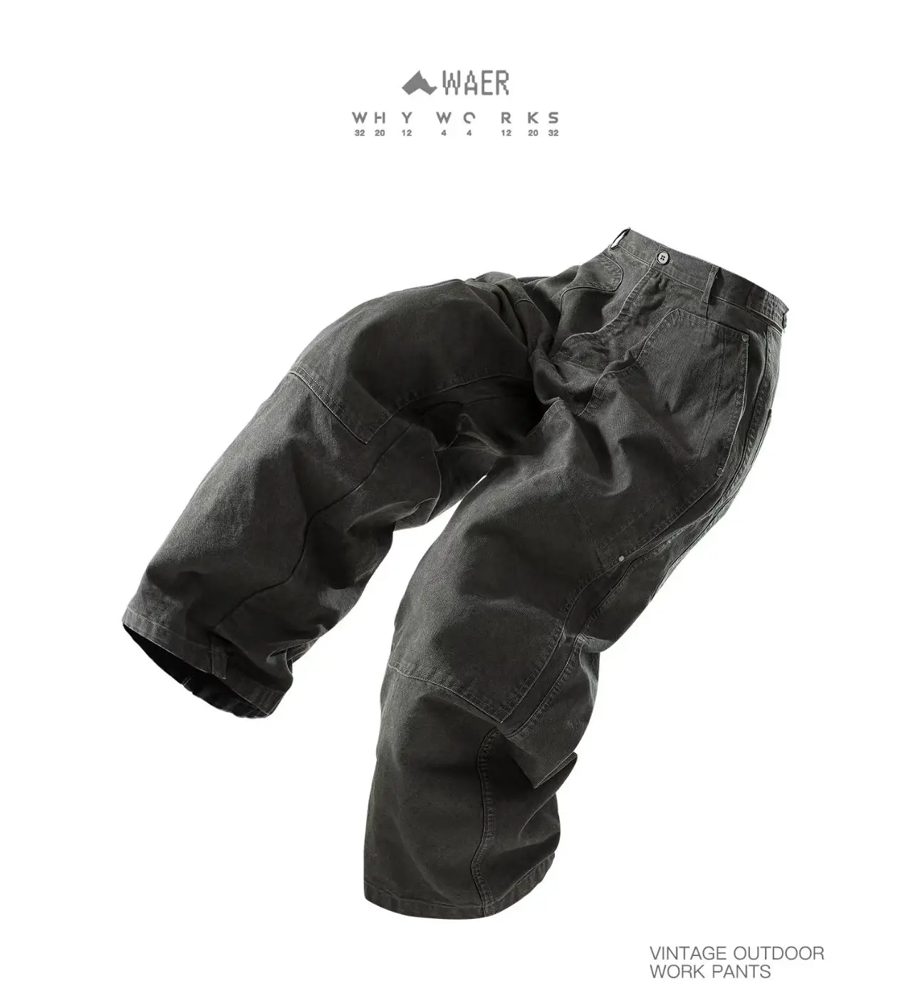 Whyworks 25aw Vintage outdoor work pants heavy duty stone washed cotton material casual