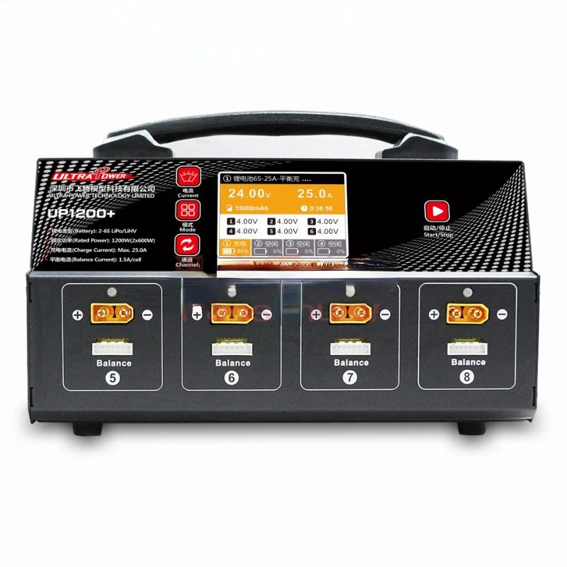 

UP1200+ eight-way smart charger with screen/total power 1200W; charging current: 25A