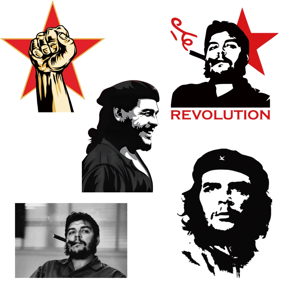 

Free Shipping Ironing Applications Patches For Clothing Iron On Heat Transfer Che Guevara Revolution Thermal Fusible Sticker DIY