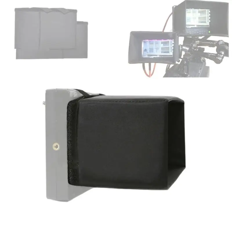 Foldable 5-5.65 / 7 inch Monitor LCD Screen Hood Sun Sunshade for Small HD TVlogic Atomos Shinobi7 monitor sunshade