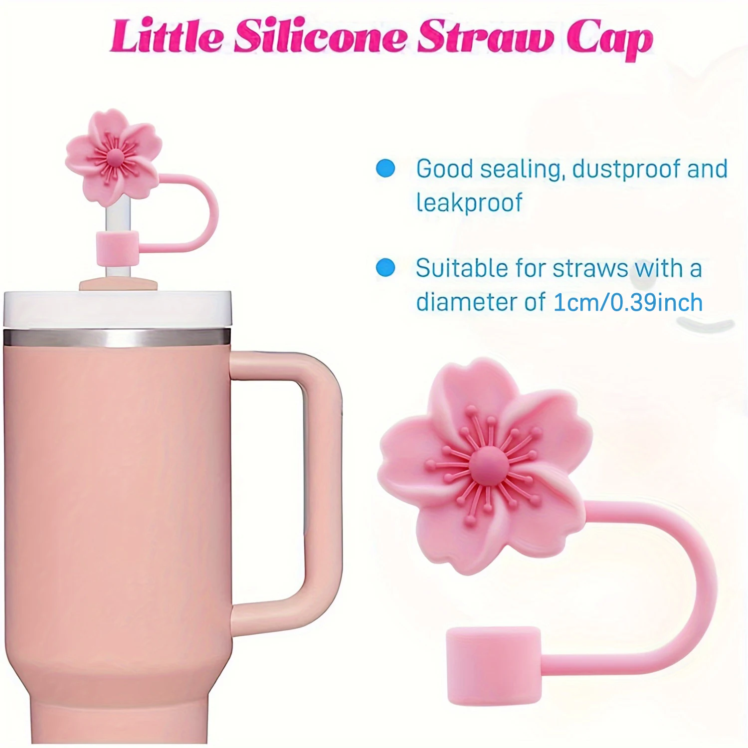 Straw Covers Flower Silicone Water Glass Bottle Shape Drinking Dust Cap Tips Accessory