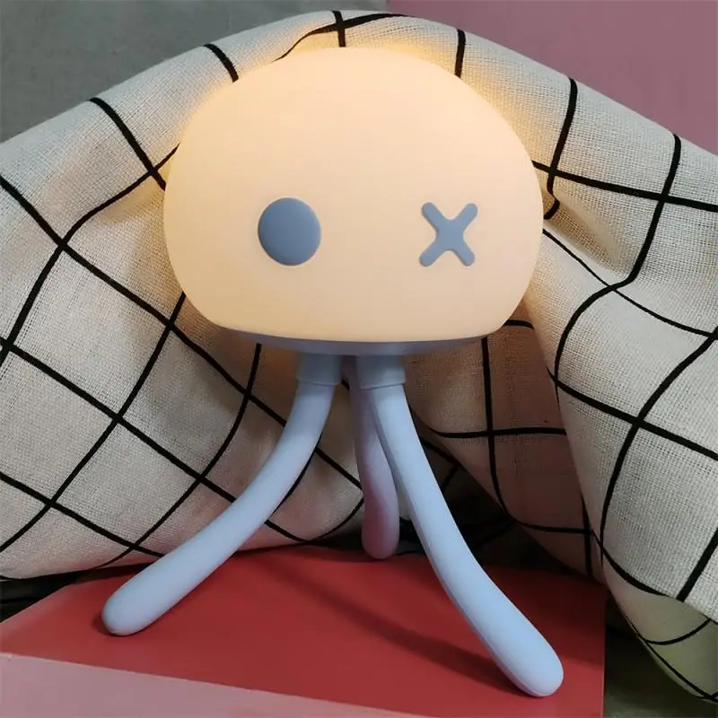 

Smart Jellyfish Night Light LED Charging Cute Mini Bedroom Baby Sleep Feeding Atmosphere Silicone Patting Touch Sensor Lights