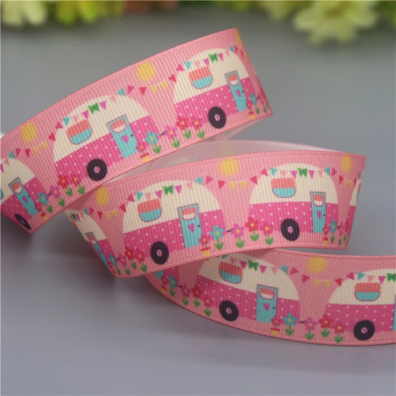 DHK-7-8-5yards-Camping-Car-Printed-Grosgrain-Ribbon-Accessories ...
