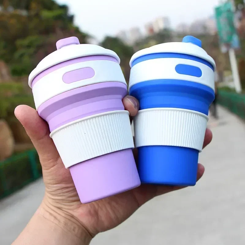 크리에이티브 실리콘 접이식 커피 컵, 핫 실리콘 접이식 물컵