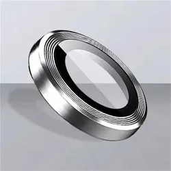 Premium 9D Curved Tempered Glass Camera Protector with Metal Ring for Note15 Pro Plus 5G (Slivery - 01)