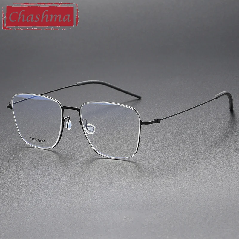 

Chashma Men Pure Titanium Optical Frame Ultra Light Prescription Crystal Gafas High Quality Gentlemen Eyewear for RX Lenses