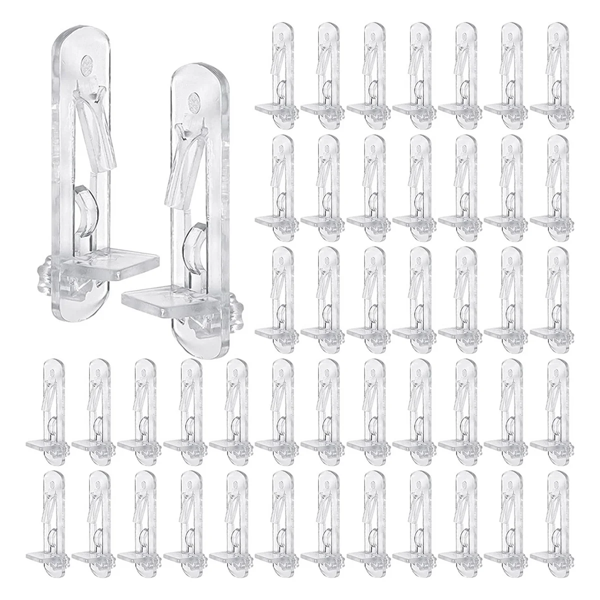 

50 PCS Plastic Locking Shelf Pins Locking Shelf Pegs Self-Locking Bracket Clips for Supporting Kitchen Cabinet Shelves
