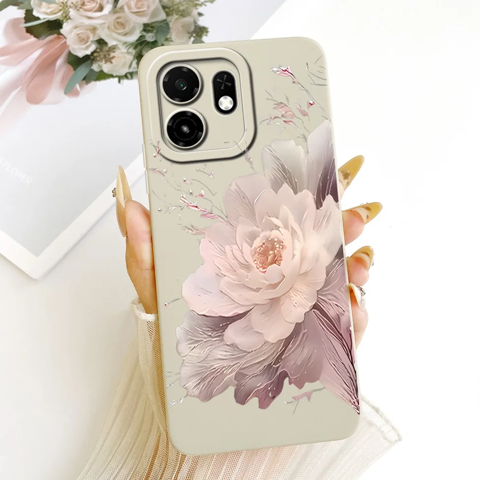Silicone Cute Cartoon Luxury Flowers Painted Case Cover