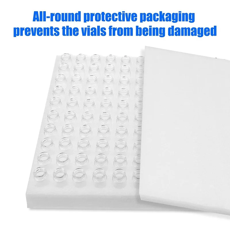 100 Pcs 10 ml Clear Glass Vials with Plastic Aluminum Flip Caps and Rubber Stoppers