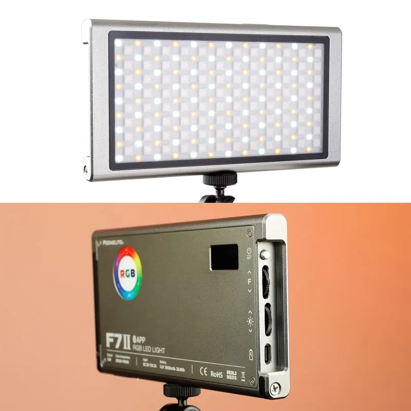 Falcon Eyes F7 II RGB On Camera Video Light 12W APP Control Magnetic LED Fill Lamp with Scene Effects Modes with Honeycomb Grid 4