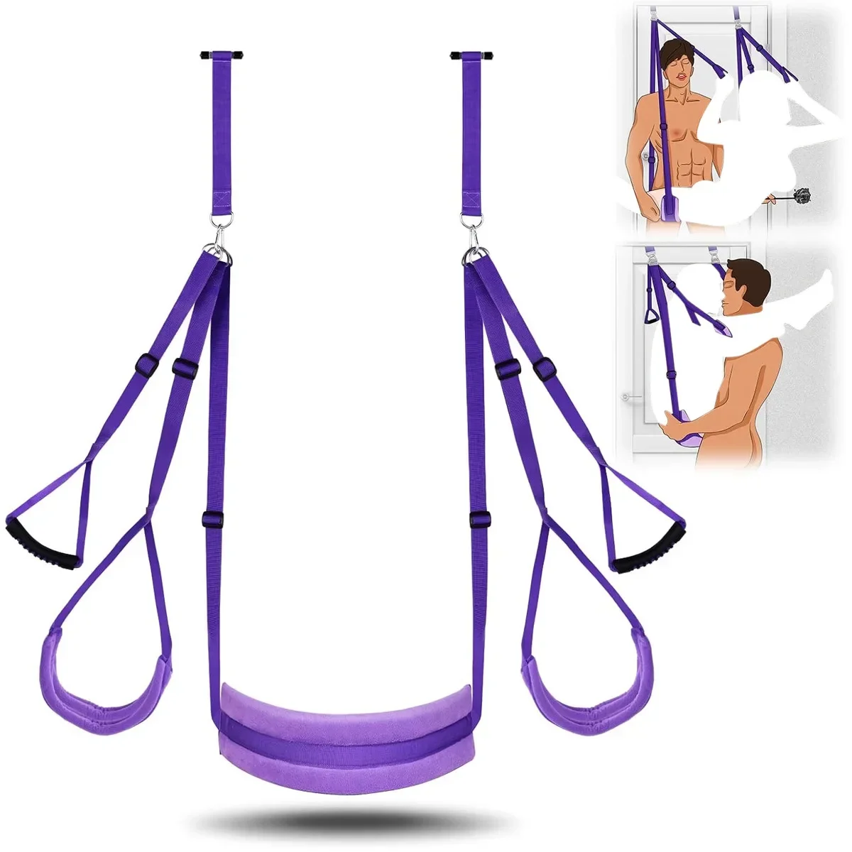 Over the Door Sex Swing Adjustable Straps with Seat Hanging Adult Cushion Door Swing M Split Leg Strap Sex Toys for Couples