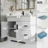 36" Bathroom Vanities Sink Combo with Painted Surface, Modern Drawered Cabinet W/Decorative Wave Lines, Undermount Single Sink 3