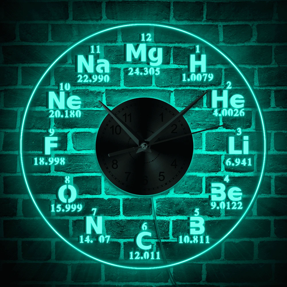 Decor Home Chemistry | Biology Periodic Table | Clock Periodic Table - Led  Wall Clock - Aliexpress