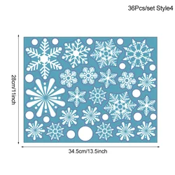 36pcs White Snowflake Window Stickers - Festive Christmas Home Decorations (Style4)