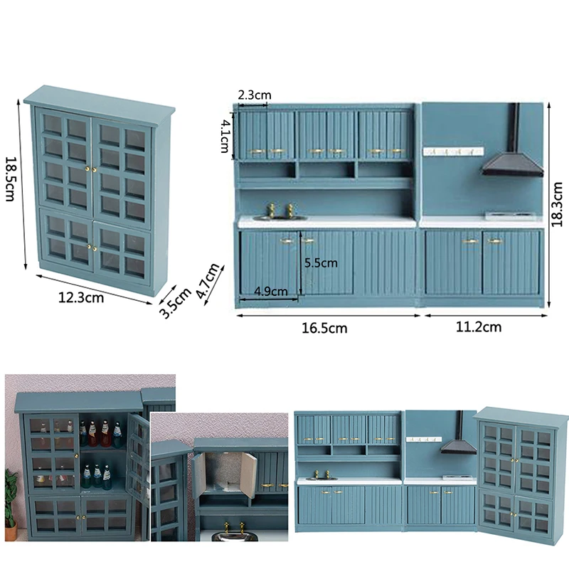 EatingBiting 1:12 Dollhouse Miniature Furniture Bathroom Kitchen Sink With Cabinet Basin Set