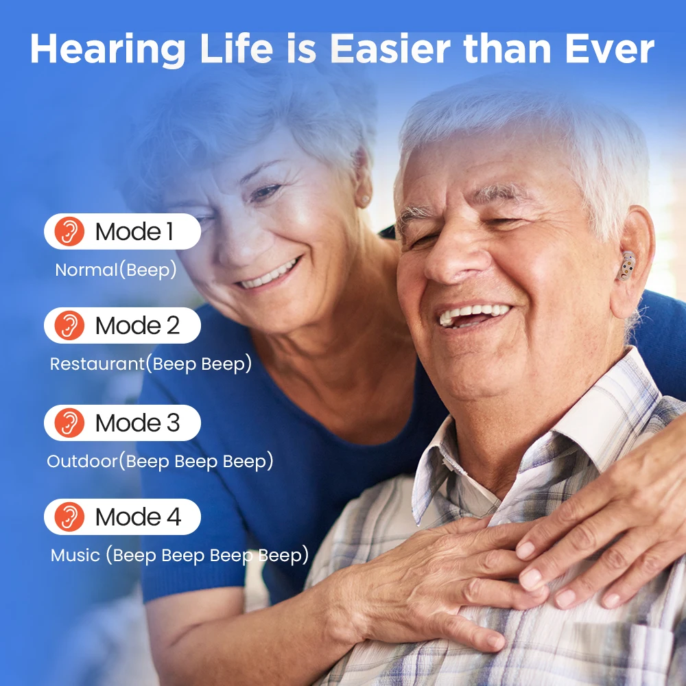 JINGHAO Mini Hearing Aids Digital In Ear Small Sound Voice Amplifier Enhancer with Charger Case 5