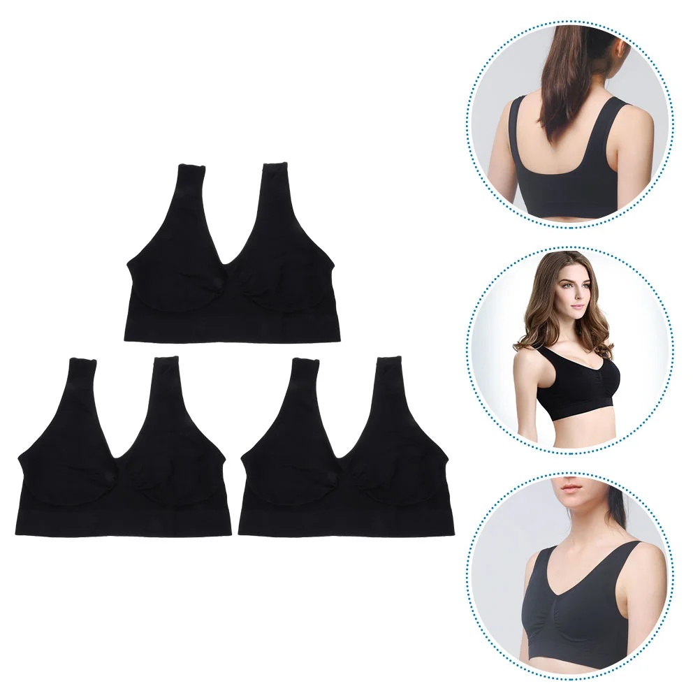 

3 Pcs Seamless Women's Yoga Lingerie for Dress Wirefree Sports Fitness Running Woman Tank Tops Nylon