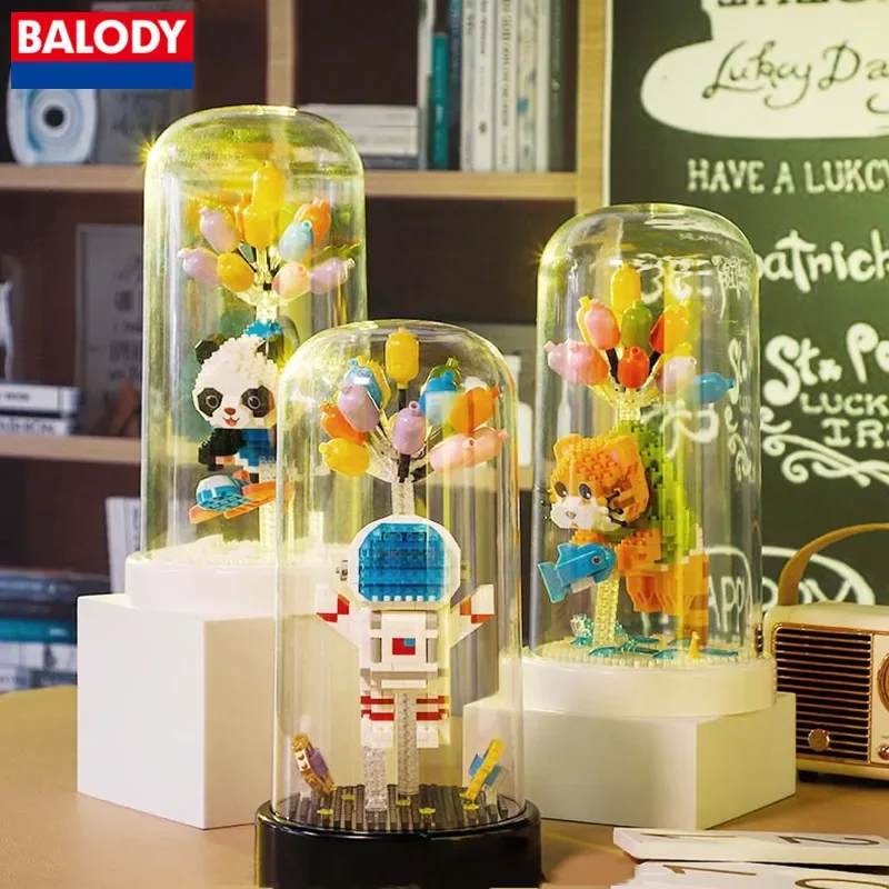 

Оригинальный конструктор BALODY, модель панды, астронавт, персонаж кошки, украшения, игрушки для девочек, маленькие частицы, собранные, подарки для мальчиков