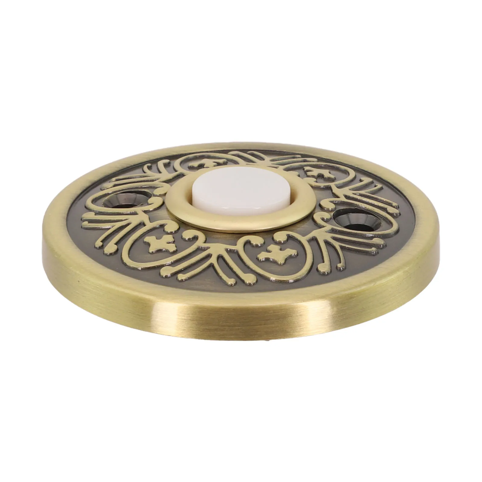 Metal Doorbell Push Button Antique Bronze Wired Lighted Up LED Doorbell Button 5.6cm Round Wall Mounted Switch