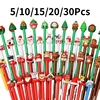 5/10/15/20/30Pcs New Year Gift Mixed Christmas Gel Pen Cartoon Santa Claus Snowman Black Ink Writing Pen Student Stationery