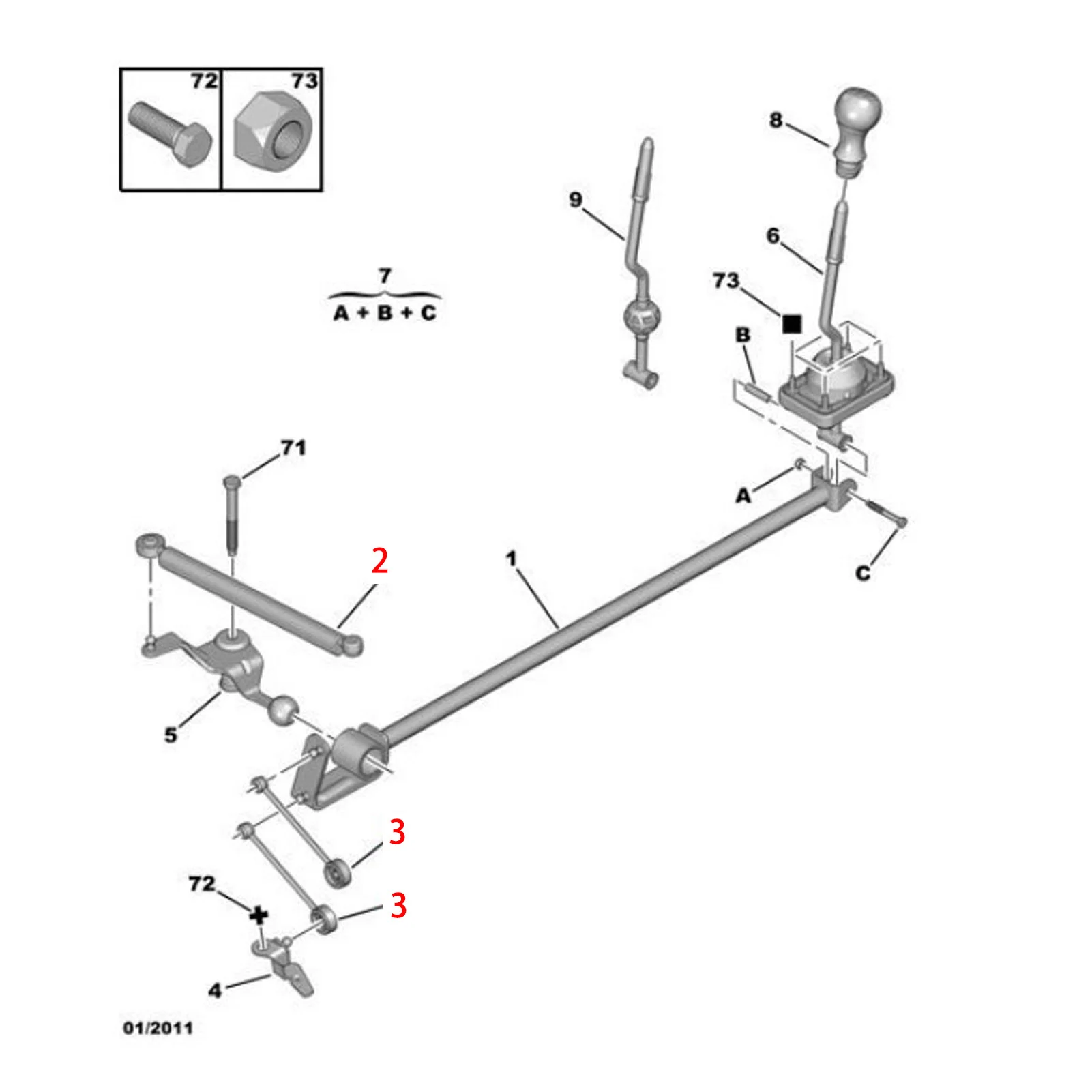 Gear Linkage Rod Selector Lever Linkage Replacement for 206 206CC 206SW 207 gear linkage push rods